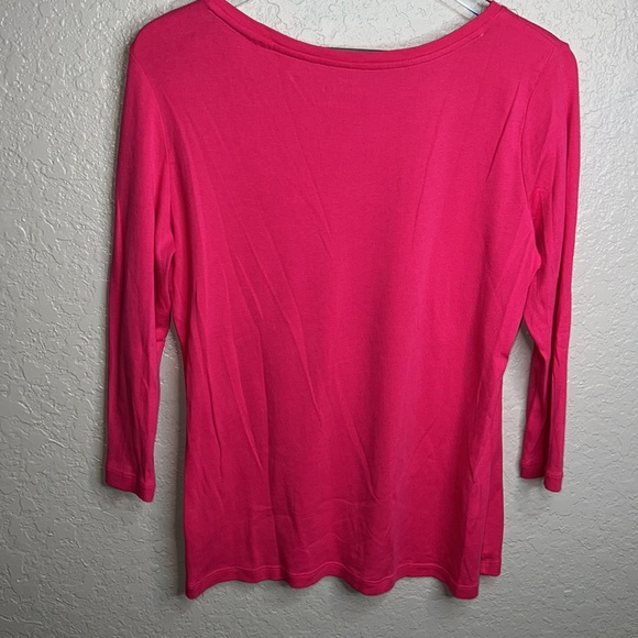 Talbots Women’s Pink 3 Quarter Inch Sleeve Top - Picture 4 of 4